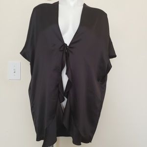Victoria's Secret Black ruffle kimono robe